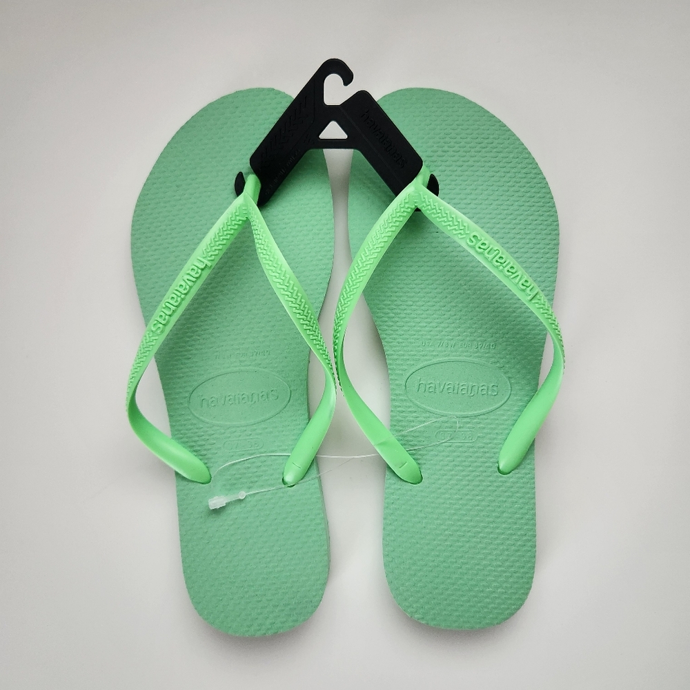 NWT Women's Havaianas Seafoam Green Skinny Strap Flip-flops